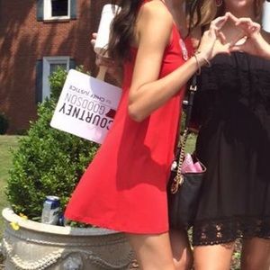 Red Dress with Bow in the Back